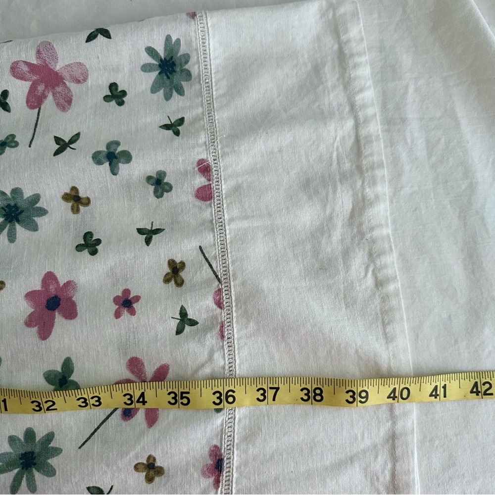 Alice Collins Floral White Linen Blend Sleeveless Shift Dress Cottagecore - Picture 12 of 12